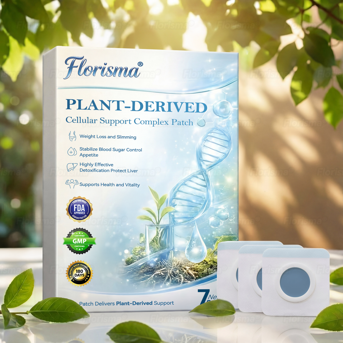 Florisma® Pflanzlich abgeleitetes Zellunterstützungs-Komplex-Pflaster (Fördert die Lymphdrainage und reduziert das Körpergewicht)