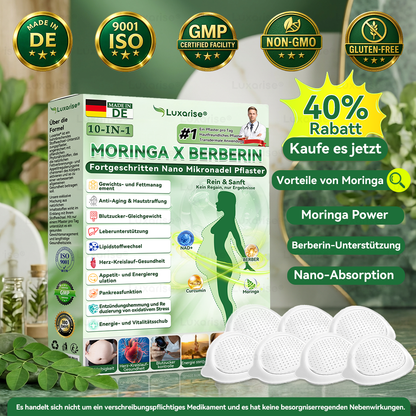 Offizieller Store |👨‍⚕️𝑳𝒖𝒙𝒂𝒓𝒊𝒔𝒆® Moringa & Berberine 10-IN-1 Fortgeschritten Nano Mikronadel-Pflaster(Einmal täglich, sichtbare Veränderungen in 7 Tagen) ✅ Fettleibigkeit, Diabetes, Schlafapnoe und Gelenkprobleme 💯