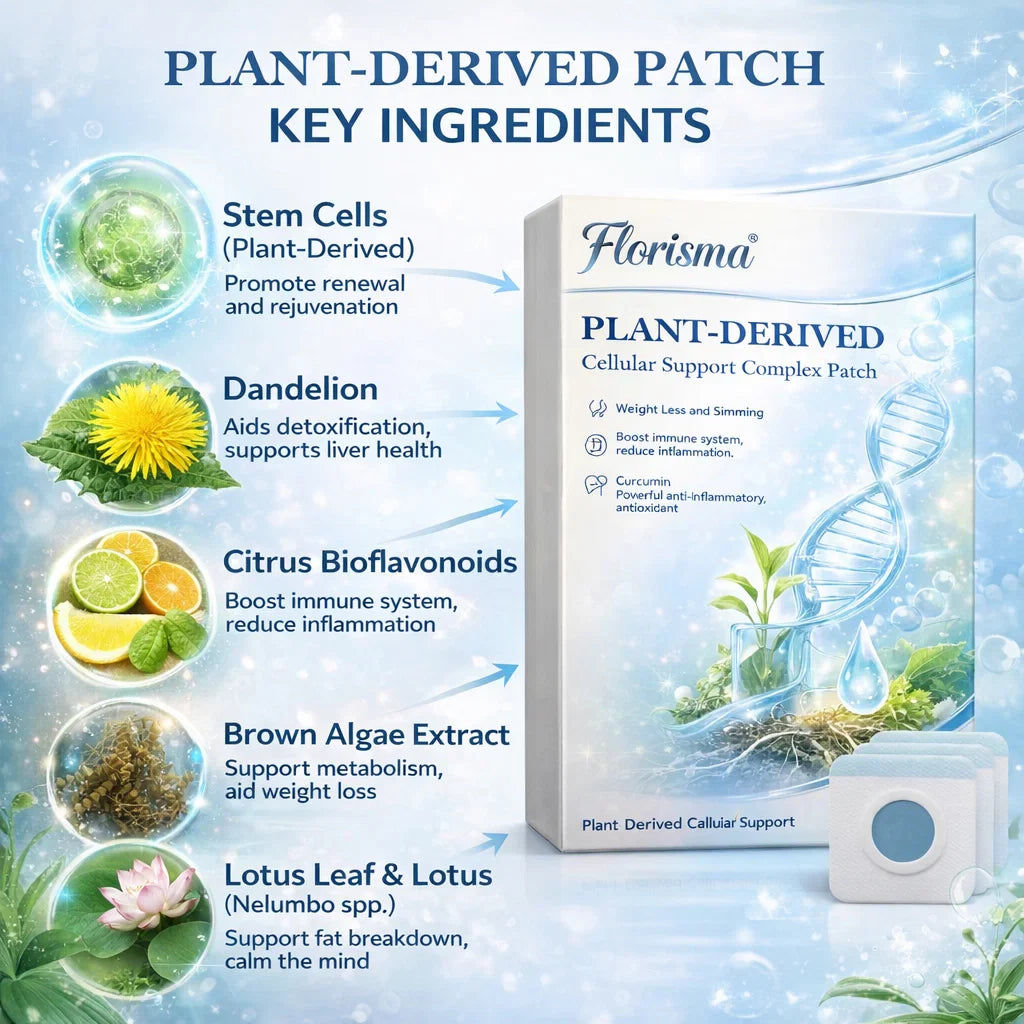 Florisma® Pflanzlich abgeleitetes Zellunterstützungs-Komplex-Pflaster (Fördert die Lymphdrainage und reduziert das Körpergewicht)